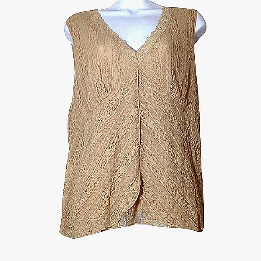 Coquette Dainty Romantic Prairie Soft Ethereal Minimalist Lace Sleeveless  Top